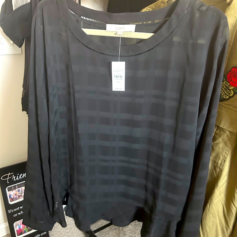 NWT sheer Blouse from loft in size XL